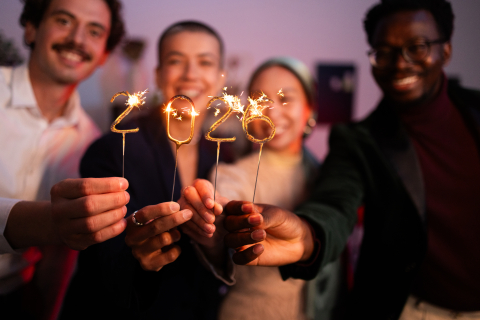 Group of people celebrating the new year